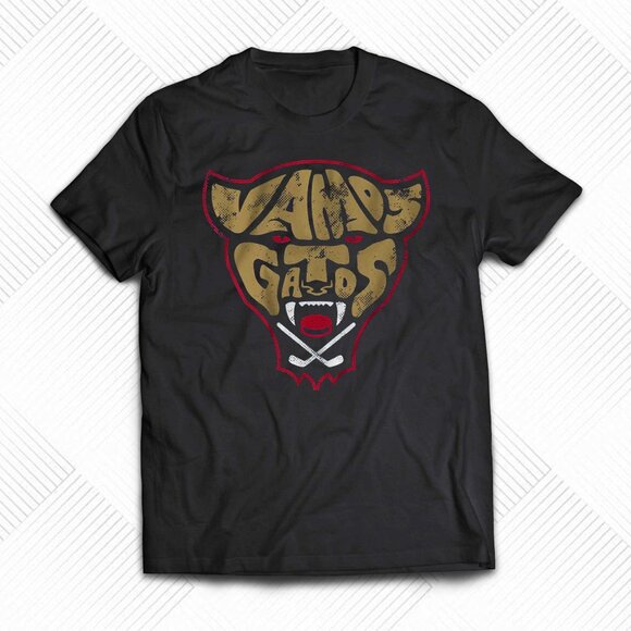 Florida Hockey Vamos Gatos Shirt Panthers Fan Graphic Tee 90 - Picture 1 of 5